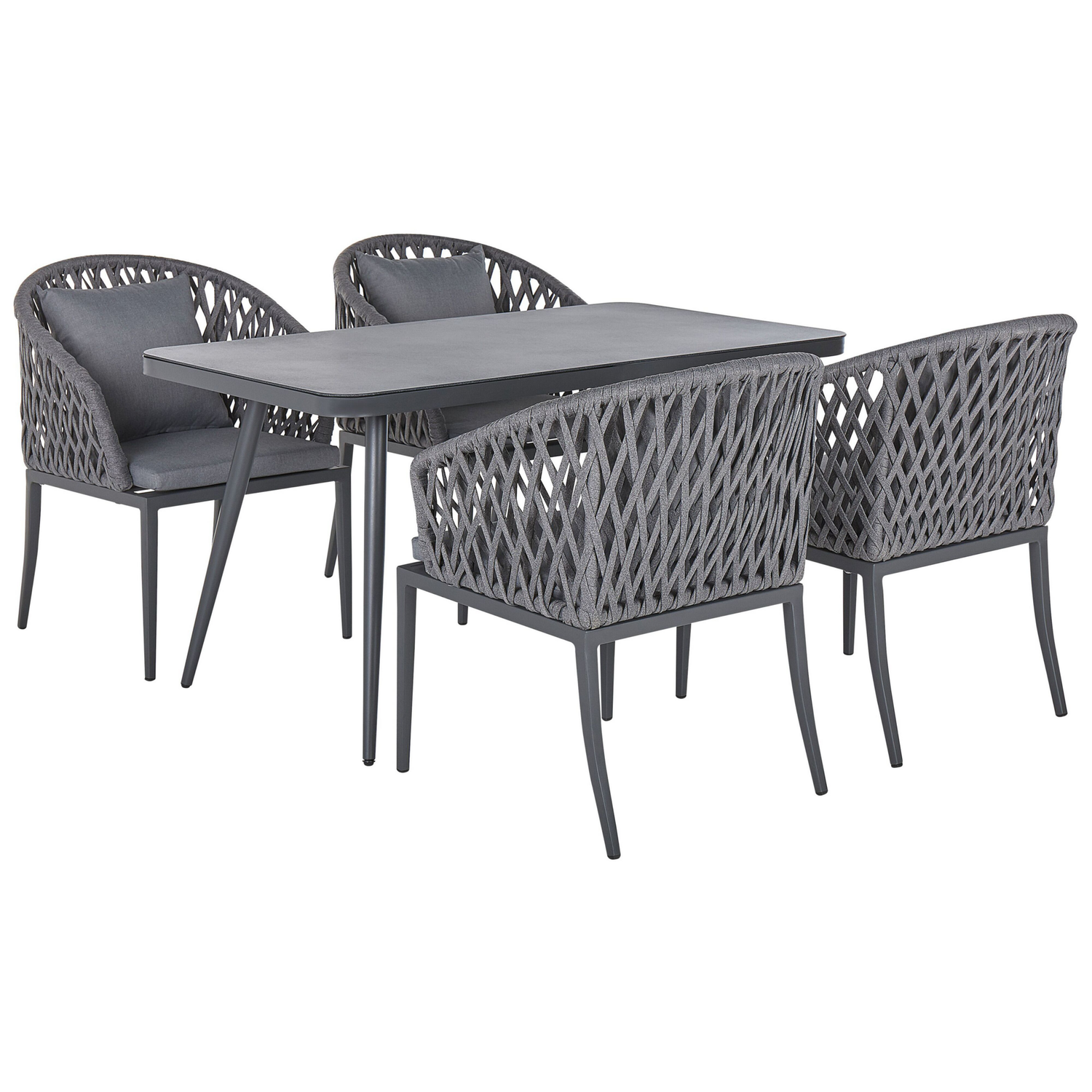 Beliani - LIPARI - Tuinset voor 4 - Grijs - Aluminium