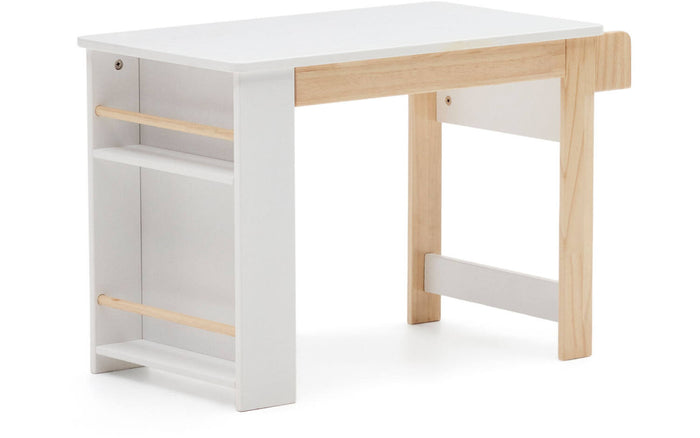 Kave Home - Witte Serwa-bureau van MDF met poten en details van