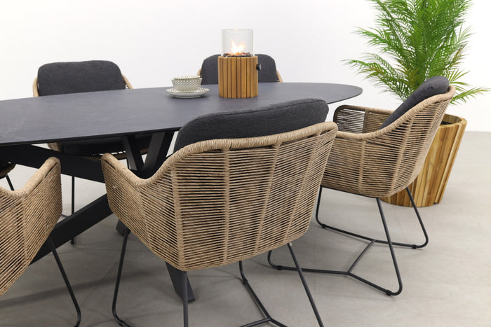 Taste Belmond naturel|Privada 240x107 - Ovale tuinset - 7-delig