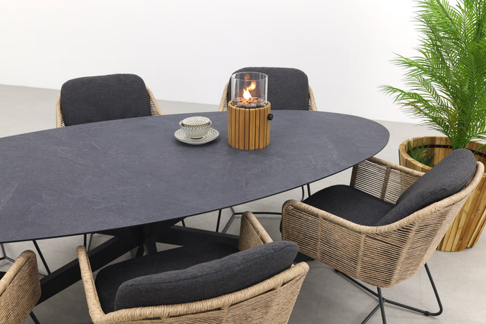 Taste Belmond naturel|Privada 240x107 - Ovale tuinset - 7-delig