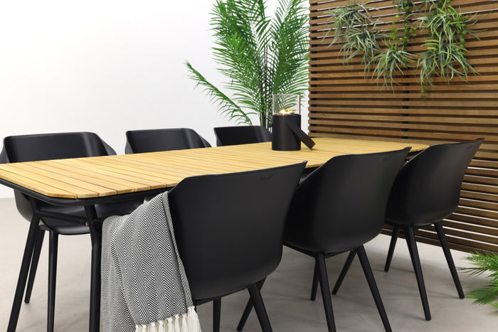 Hartman Sophie Studio Black|Bella 220x95 cm. - 7-delige tuinset