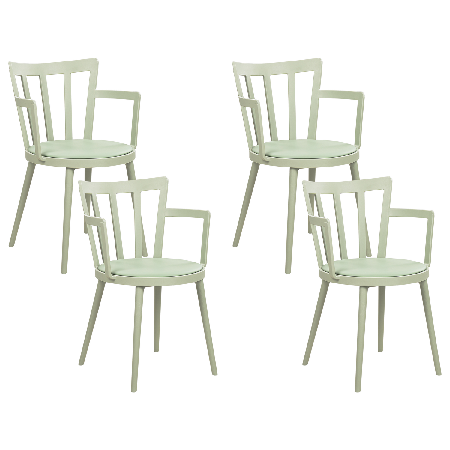 Beliani - MORILL - Stoel set van 4 - Lichtgroen - Kunststof