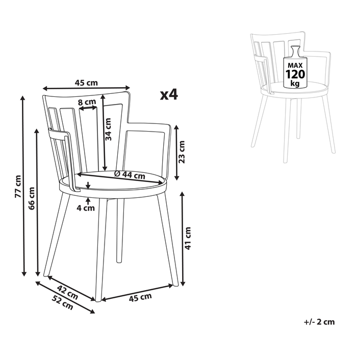 Beliani - MORILL - Stoel set van 4 - Lichtgroen - Kunststof