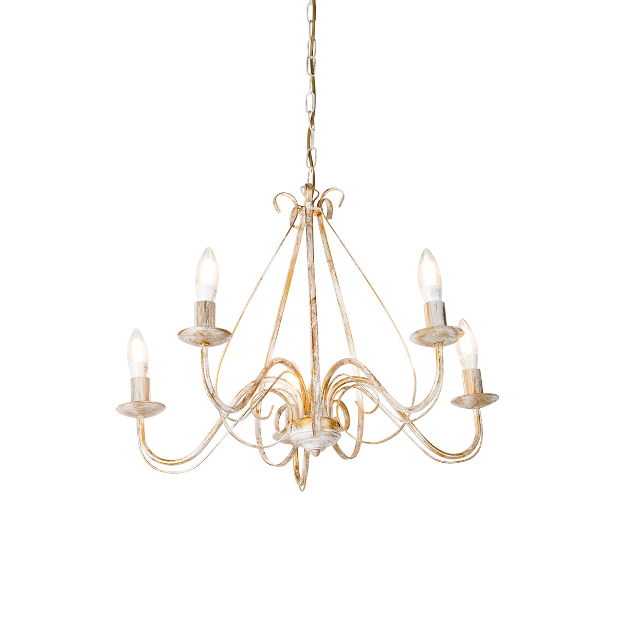 QAZQA Smart kroonluchter wit 5-lichts incl. Wifi B35 - Giuseppe