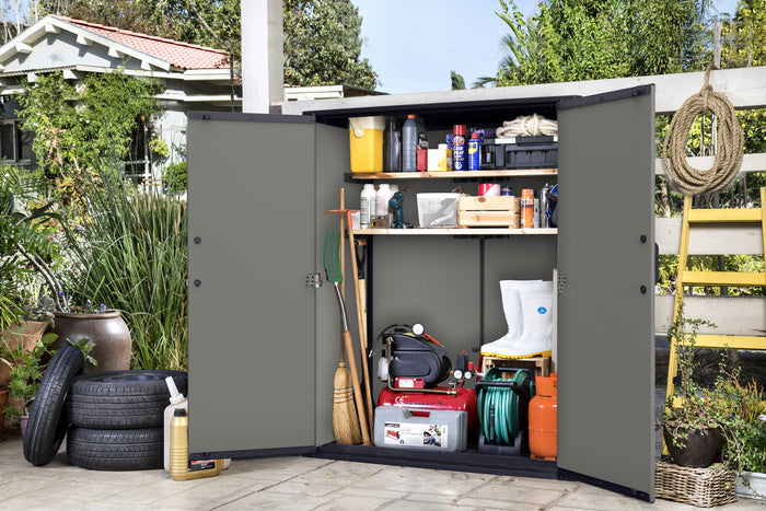 Keter Premier Tall Opbergkast – 139.5x77x170cm – Grijs