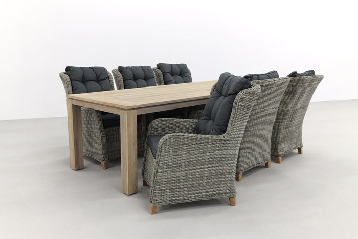 VDG Torino paloma grijs|Rome 240 cm. tuinset - 7-delig