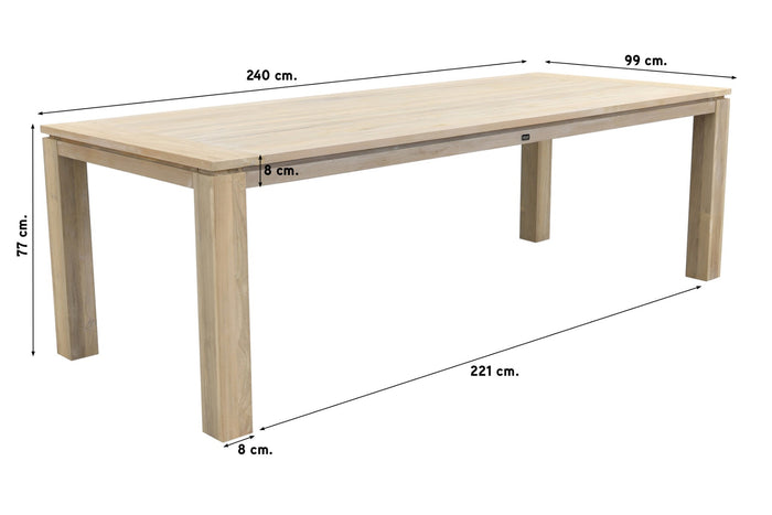 VDG Torino paloma grijs|Rome 240 cm. tuinset - 7-delig