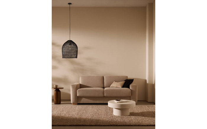 Kave Home - Domitila lampenkap in rotan met zwart geschilderde