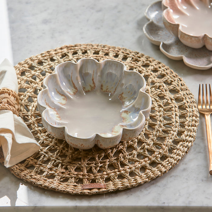 Riviera Maison Diepe ronde schaal Beige - Blossom - Aardewerk