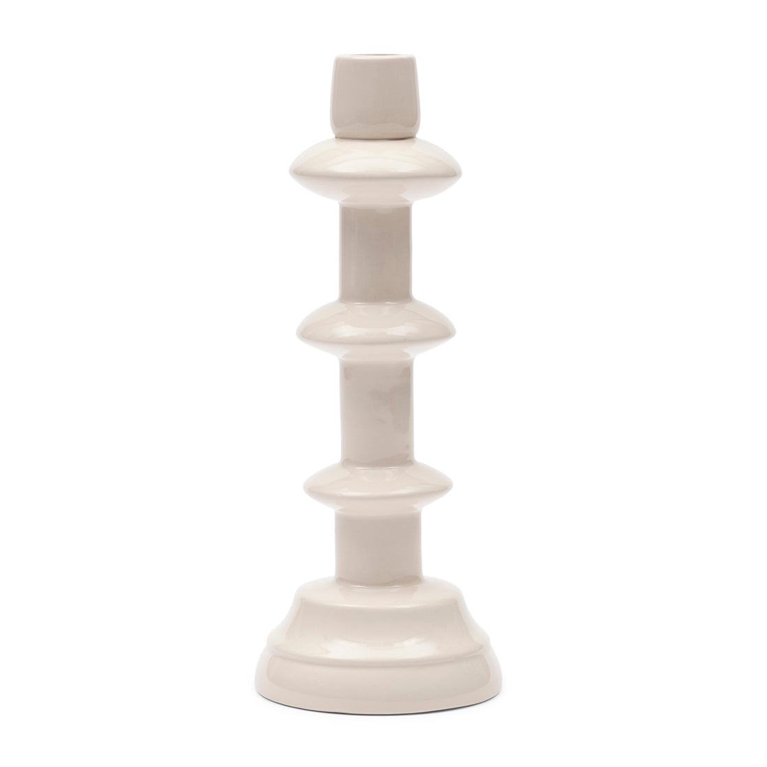 Riviera Maison Kaarsenstandaard Wit - Azure - Aardewerk (ØxH) 10x25