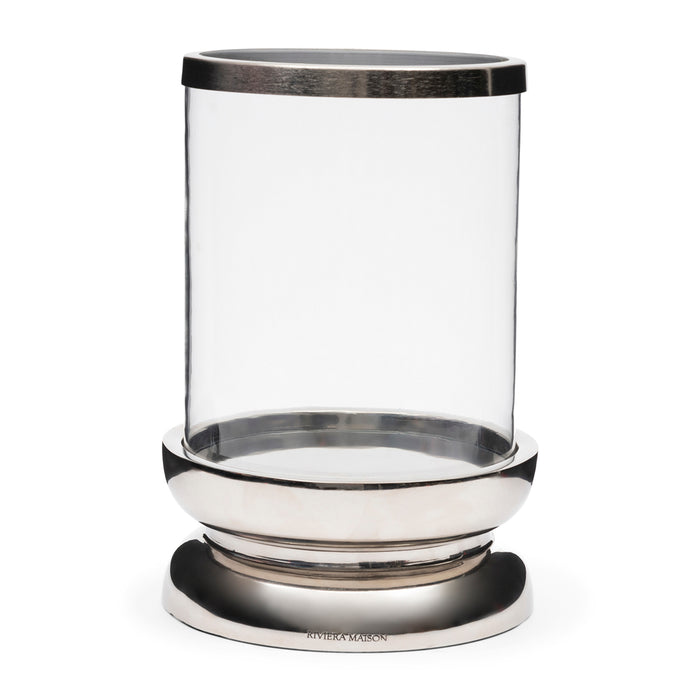 Riviera Maison Windlicht groot Zilver - Vallea - Aluminium, Glas, Hout