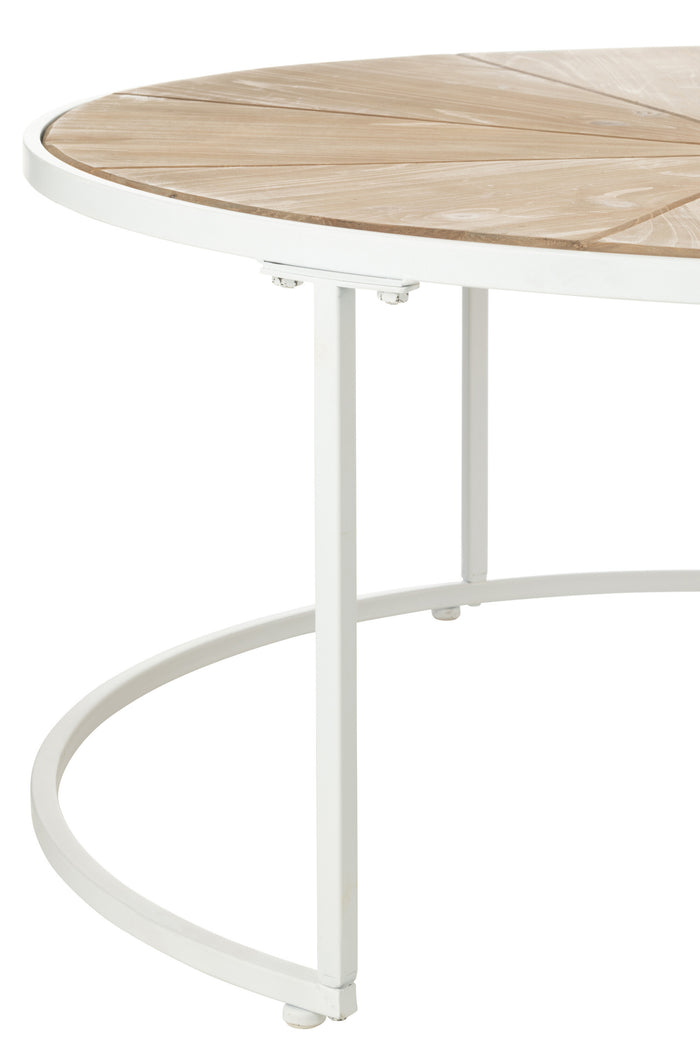 J-Line plateau Rond Klassiek - ijzer - wit - large