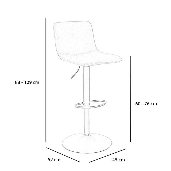 Bronx71 Industriële Barkruk Texas draaibaar eco-leer antraciet 60-76cm