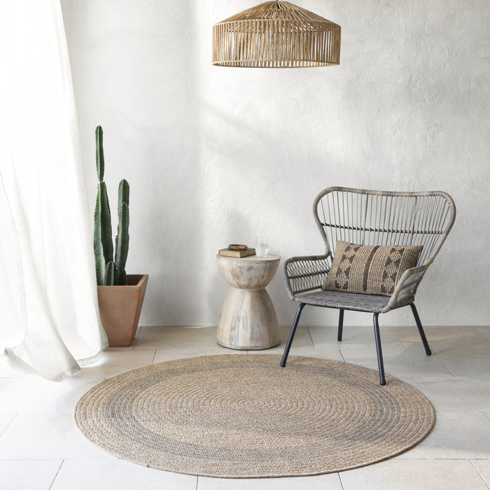 by fonQ Core Vloerkleed Ø 100 cm  - Zand/Zwart