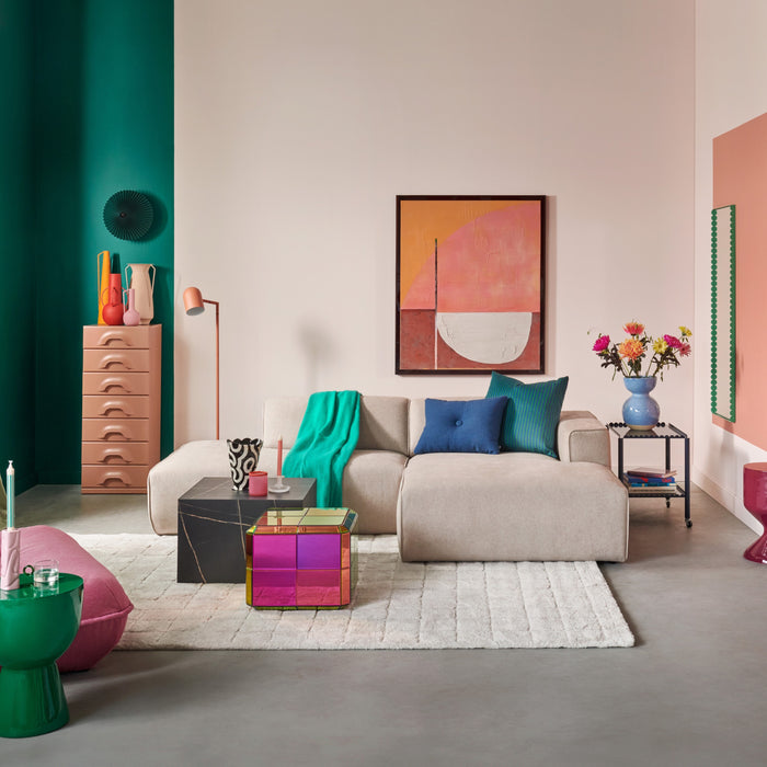 by fonQ Stretch Hoekbank met Chaise Longue Rechts - Beige