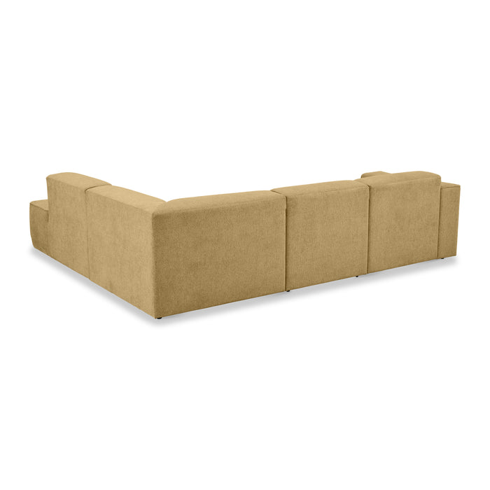 by fonQ Stretch Hoekbank Rechts - Zand Geel