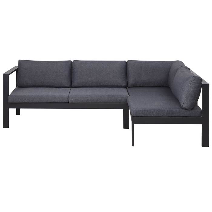 Beliani - MESSINA - Loungeset voor 5 - Zwart - Aluminium