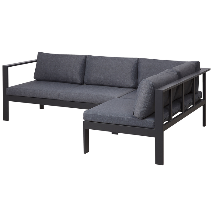 Beliani - MESSINA - Loungeset voor 5 - Zwart - Aluminium