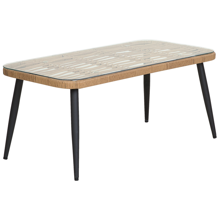 Beliani - CORINTH II - Loungeset voor 4 - Natuurlijk - PE rotan