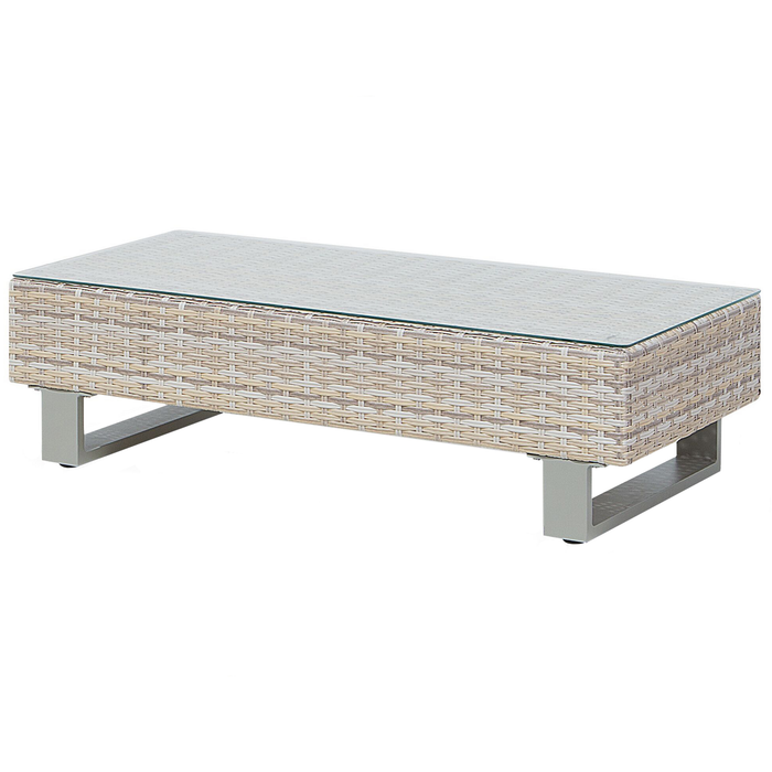 Beliani - LANCIANO - Loungeset voor 5 - Grijs - PE rotan