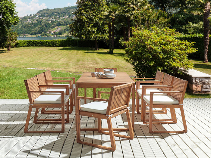 Beliani-SASSARI-Tuinkussen set van 8-Gebroken wit-46 x 46 cm-Polyester