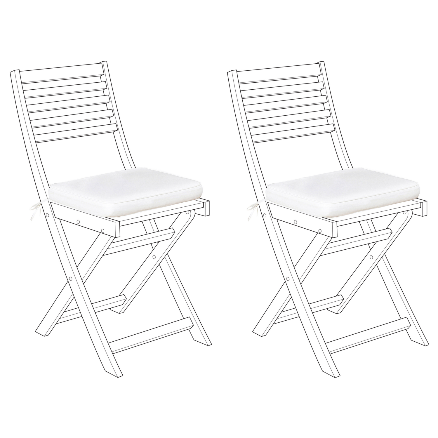 Beliani - FIJI - Tuinkussen set van 2 - Gebroken wit - Polyester