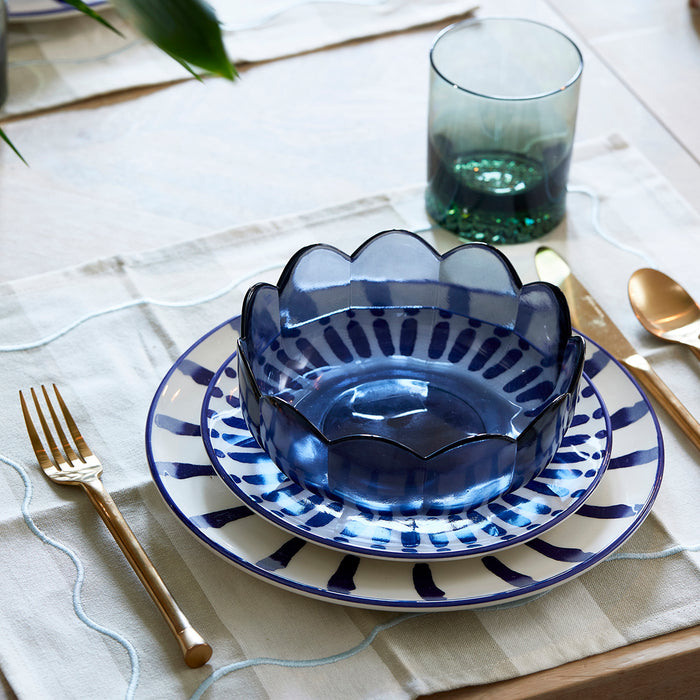 Riviera Maison dinerbord Blauw gekleurde print - Menton - Aardewerk