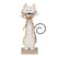 Clayre & Eef Decoratie Beeld Kat 38 cm Wit Hout