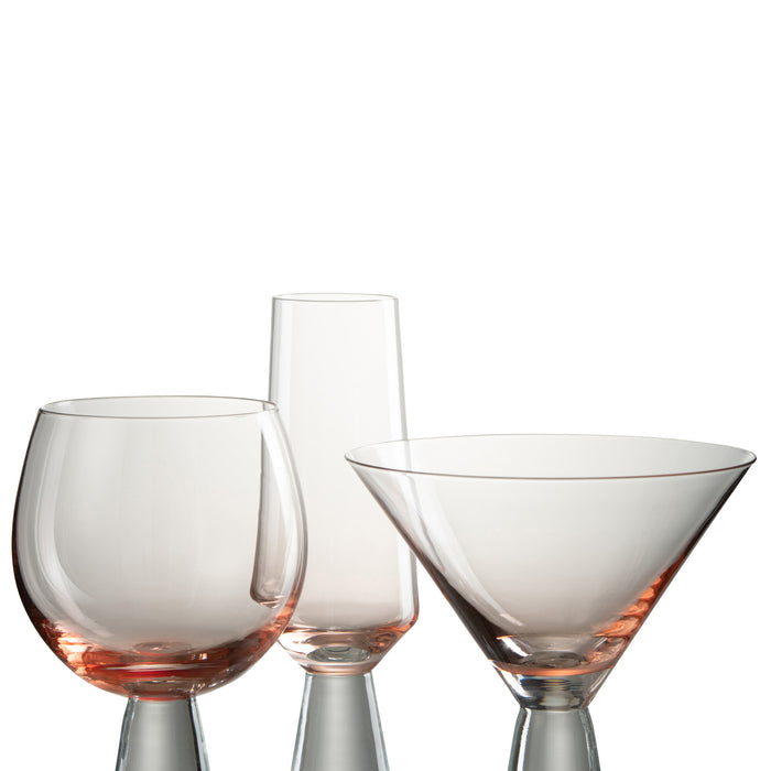 J-Line glas cocktail Lewis - glas - oranje - 4 stuks