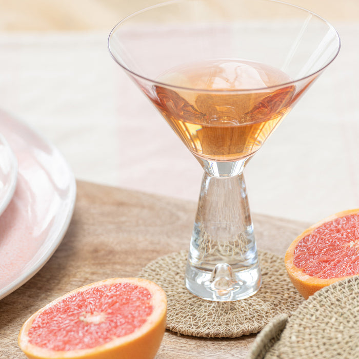 J-Line glas cocktail Lewis - glas - oranje - 4 stuks
