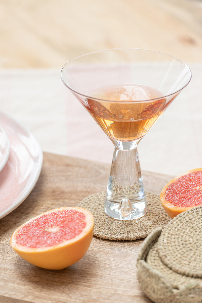 J-Line glas cocktail Lewis - glas - oranje - 4 stuks