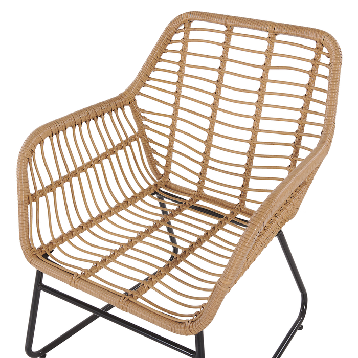 Beliani - MINORI - Loungeset voor 4 - Natuurlijk - PE rotan