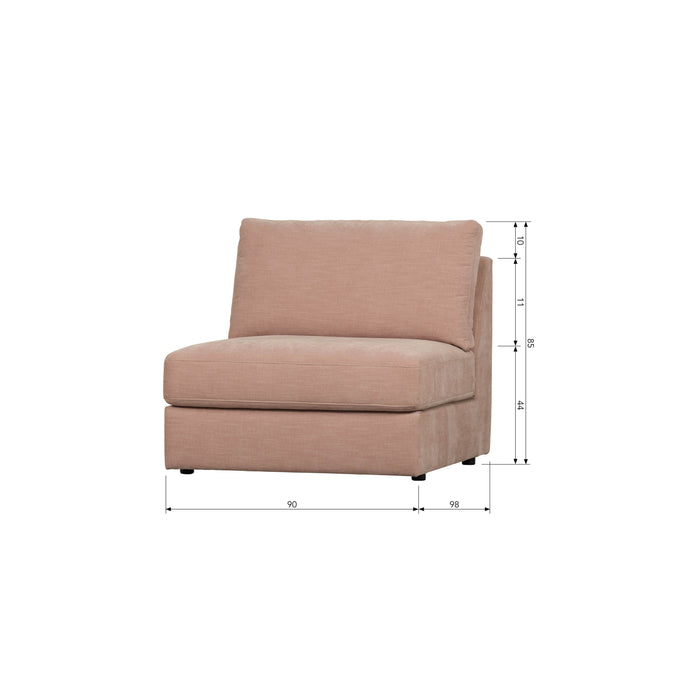 vtwonen Family 1-Zits Bank Element Zonder Arm - Polyester - Roze