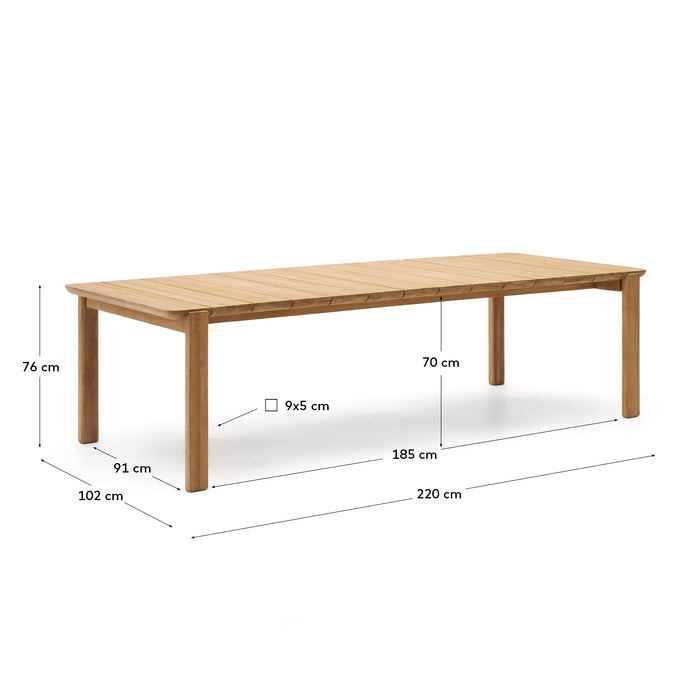 Kave Home - Tafel Icaro van FSC 100% massief teakhout 220 x 102 cm