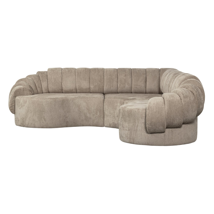 WOOOD Croissant Hoekbank - Polyester - Zand - 83x260x260