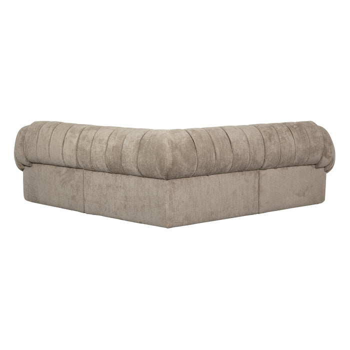 WOOOD Croissant Hoekbank - Polyester - Zand - 83x260x260