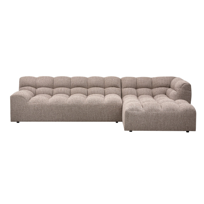 WOOOD Allure Chaise Longue Bank - Stof - Bruin Melange - 79x324x165
