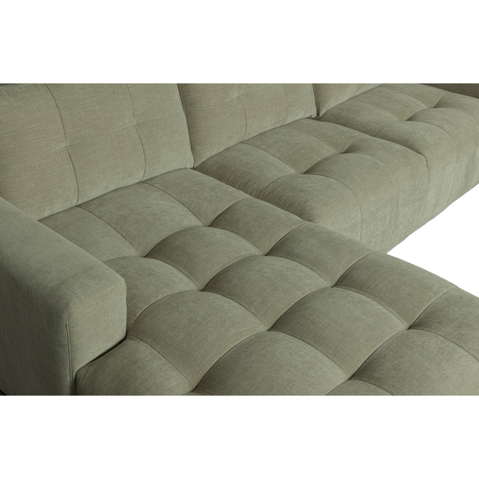 vtwonen Bar Chaise Longue Links - Stof - Groen - 87x280x170