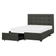 Beliani-ROCHELLE -Bed opbergruimte-Donkergrijs-140x200 cm-Polyester