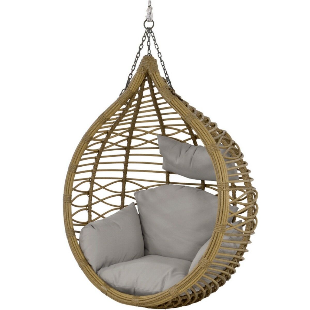 Lesli Living Hangstoel Eliano naturel-grijs