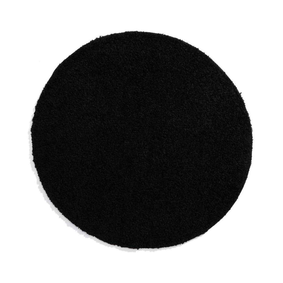 Tapeso Rond hoogpolig vloerkleed shaggy Trend effen - zwart - 120 cm