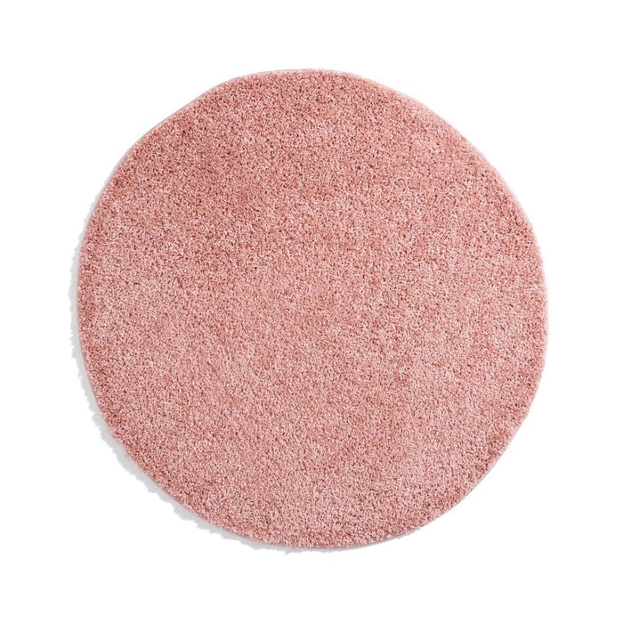 Tapeso Rond hoogpolig vloerkleed shaggy Trend effen - roze - 300 cm