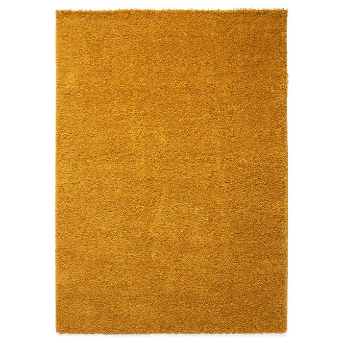 Tapeso Hoogpolig vloerkleed shaggy Trend effen - okergeel - 300x400 cm