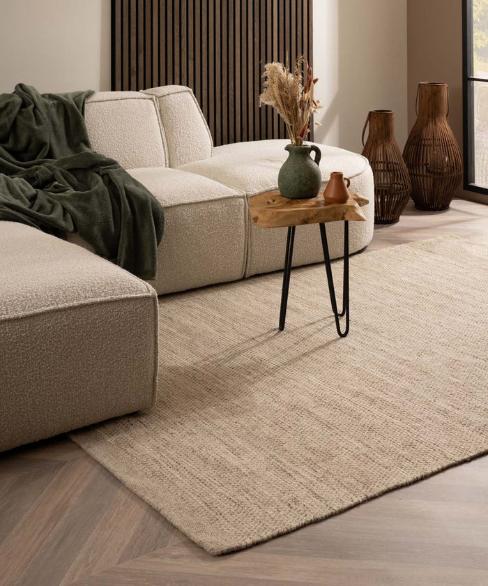 Nordic Weavers Wollen vloerkleed - Ulstein naturel|grijs - 120x170 cm