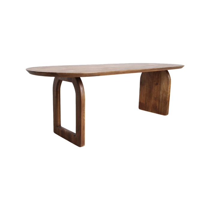 Raw Materials Bullnose eettafel mix onderstel bruin 180 cm