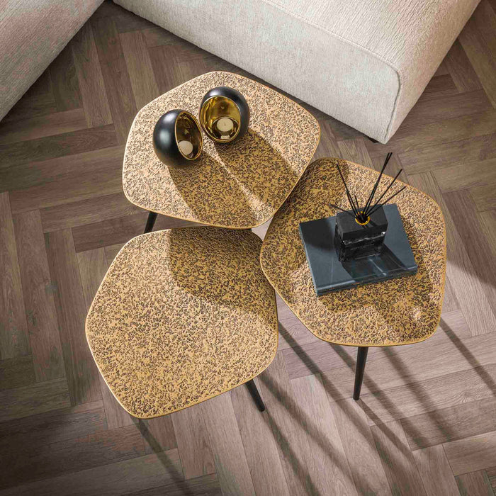 Fraaai Dante salontafel set van 3 - brons antiek