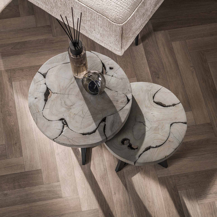 Fraaai Tommy bijzettafel set van 2 - grijs