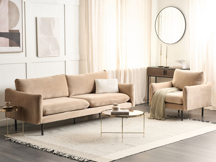 Beliani - VINTERBRO - Bankenset - Beige - Fluweel
