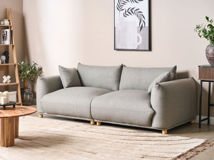Beliani - LUVOS - Driezitsbank - Lichtgrijs - Polyester