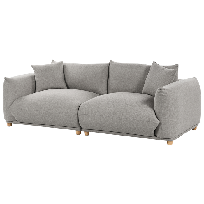 Beliani - LUVOS - Driezitsbank - Lichtgrijs - Polyester